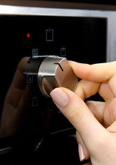 Oven temperature control closeup