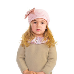 Blonde kid over white