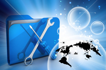 Computer technical service concept