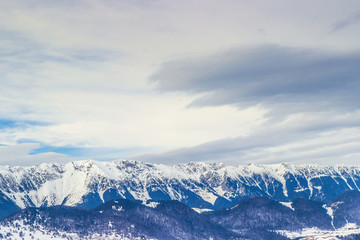 Fototapeta na wymiar Mountain landscape in winter time