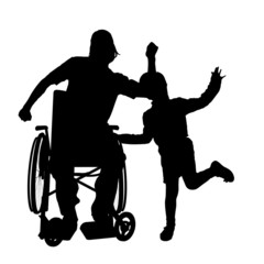 Vector silhouettes of family.