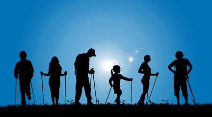 Obraz premium Vector silhouettes of people.