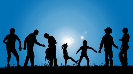 Obraz premium Vector silhouettes of people.