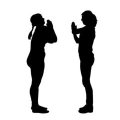 Vector silhouette of a couple.