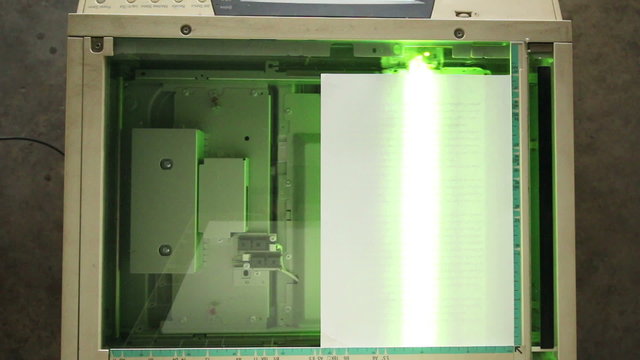 Photocopier light copy the document