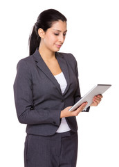 Fototapeta na wymiar Businesswoman use of tablet