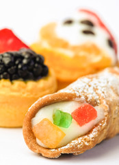 Mix italian  pastries with sicilian cannolo