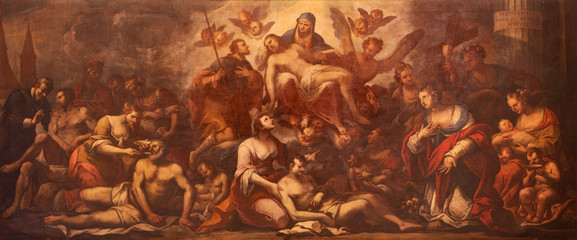 Padua - Pieta and the pest in Padua - paint - obrazy, fototapety, plakaty