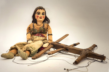 alte antike marionetten puppe