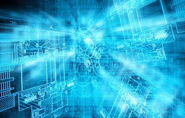 Abstract blue background. Technology background, from series bes