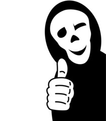 Tod von der Seite Daumen hoch