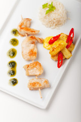 Hühnerfleisch am Spieß