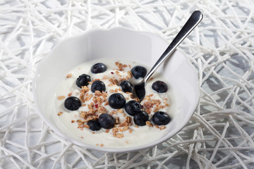 Blaubeermüsli mit Joghurt