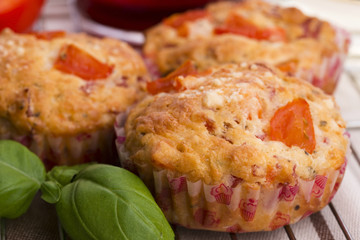 Fresh pizza muffin as a snack