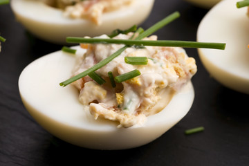 stuffed eggs with salmon