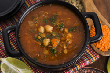 Moroccan traditional soup - harira, the traditional Berber soup