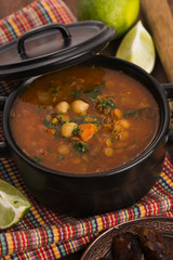 Moroccan traditional soup - harira, the traditional Berber soup