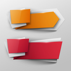 Origami vector banners set
