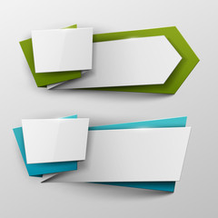 Origami vector banners set