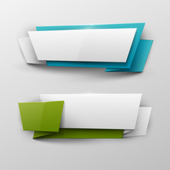 Origami vector banners set