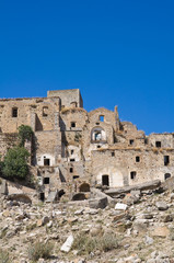 Panoramic view of Craco. Basilicata. Italy.