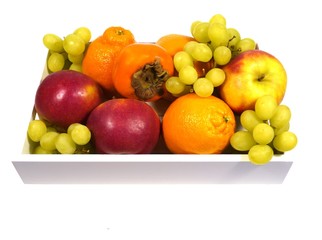 Apples persimmon fruits minneolas grapes and oranges