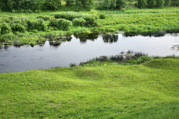 Fototapeta na wymiar Musa river in Bauska. Latvia