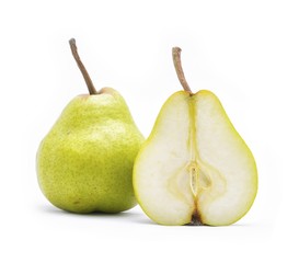 green pear isolated on a white