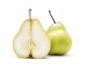 green pear isolated on a white