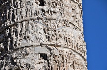 Column of Marcus Aurelius on the Piazza Colonna in Rome