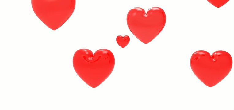 Hearts with white background