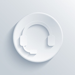 Vector modern headphones light circle icon