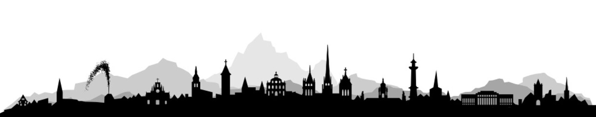 Fototapeta premium Skyline Geneva Alps