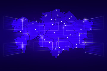 Kazakhstan Map World map News Communication blue