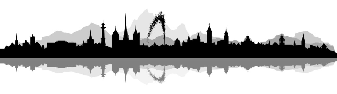 Skyline Genf Alps