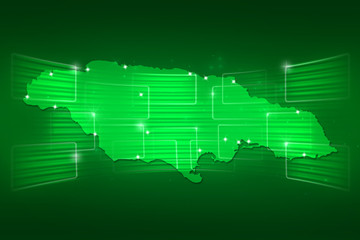 Obraz premium Jamaica Map World map News Communication green