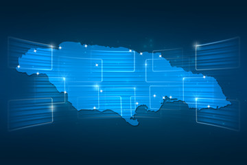 Jamaica Map World map News Communication blue