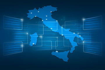 Italy Map World map News Communication blue