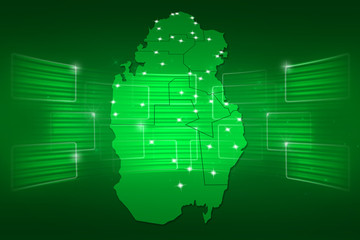 Obraz premium Qatar Map World map News Communication green