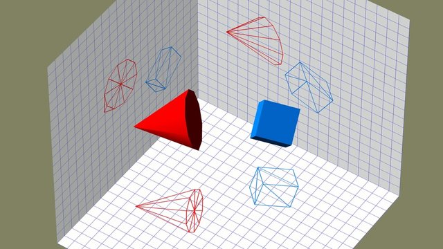 Descriptive geometry 3D projection seamless loop 4k UHD video