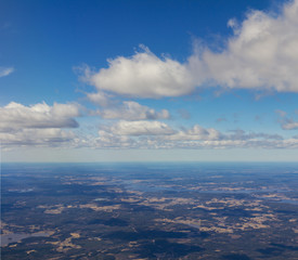 View from airplane on earth