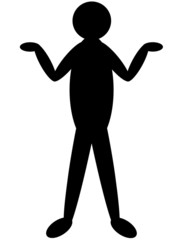 両手を上げた人のイラスト　黒