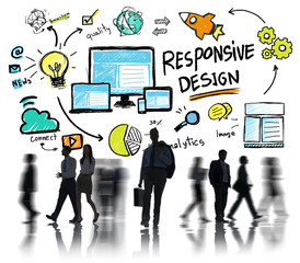 Responsive Design Internet Web Business People Commuter Concept