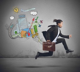 Businessman always traveling