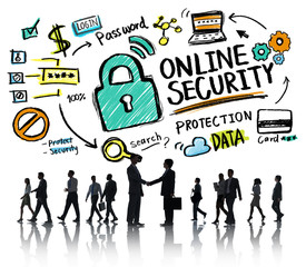 Obraz premium Online Security Protection Internet Safety Business Concept