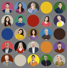 Diversity People Human Face Multiethnic Group Concept