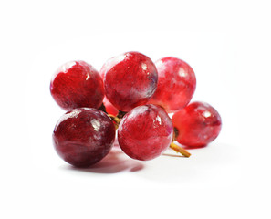 Red grape isolated on white