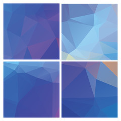 Polygonal abstract vector background set