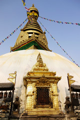 Buddhist stupa Swayambu in Kathmandu in Nepal