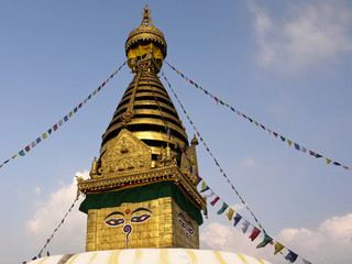 Buddhist stupa Swayambu in Kathmandu in Nepal
